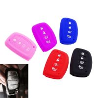 dfthrghd 5-Color 4 Button Silicone Car Key Cover Case Remote Fob Protection Shell Bag for Hyundai Elantra Tucson I40 Ix35 I45 Sonata 8