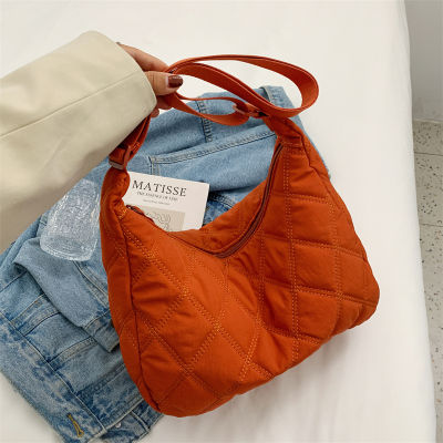 High Capacity Shoulder Bags for Women 2022 Winter Down Padded Quilted Handbags Ladies Big Crossbody Purses Brand Designer Bags