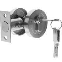 【YF】 Door Deadbolt Lock Bolt Locks Front Single Dead Exterior Garage Inside Doors Bronze Round Cylinder Key Sided