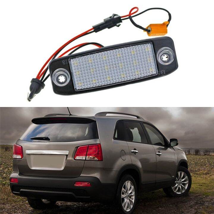 โคมไฟกรอบตัวเลข18led-สำหรับ-kia-sorento-r-sorento-mx-2010-2015ไฟป้ายทะเบียนรถยนต์มีความต้านทาน