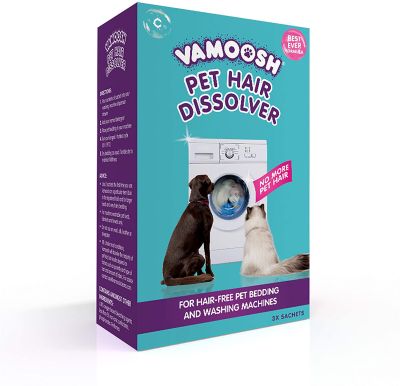 ผลิตภัณฑ์ซักผ้าเพื่อสลายขนสัตว์ จำนวน 1 กล่อง (3ซอง*100กรัม) เพื่อขจัดขนสัตว์เลี้ยงบนผ้า และในเครื่องซักผ้าให้สลายไปVamoosh Pet Hair Dissolver