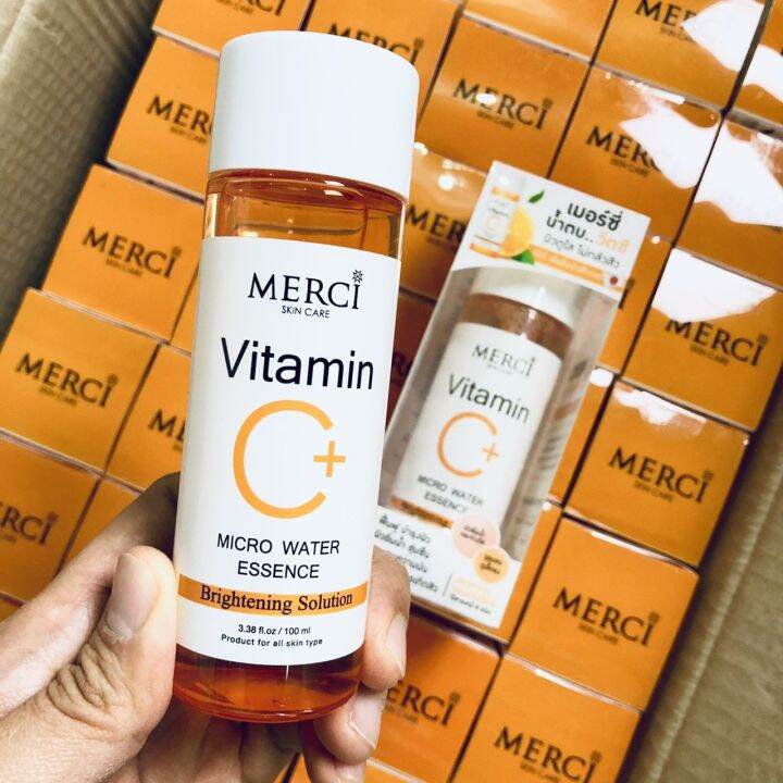 ใหม่-แท้-จากบริษัทโดยตรง-น้ำตบวิตซี-เมอร์ซี่-merci-vitamin-c-essence-100ml-น้ำตบสยบสิว