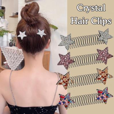 Star Hair Clips Shattering Organizing Magic Tool Back Clip Curling Hair Invisible Hair Fixed Head Childrens Headwear Hair Of Hoop A8M2