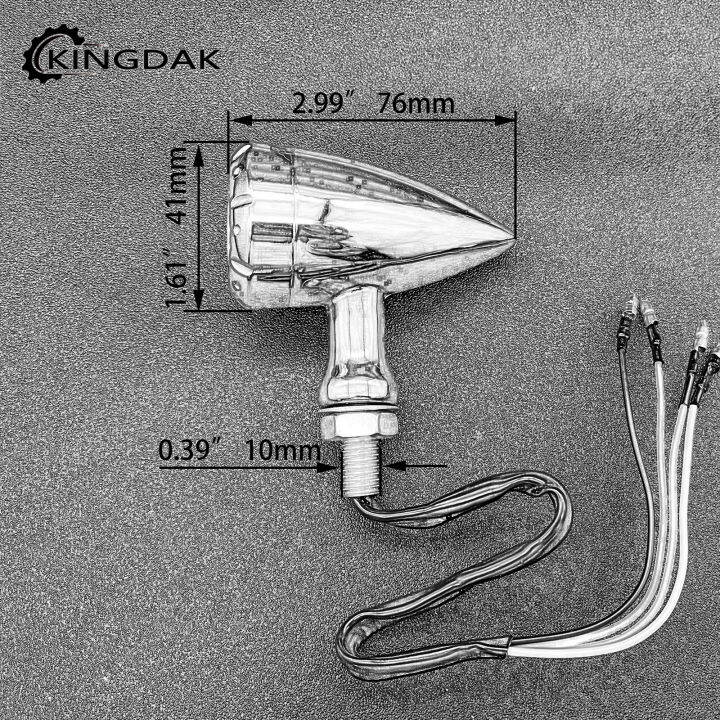 ไฟสัญญาณไฟเลี้ยว-led-4สายไฟสัญญาณไฟสัญญาณทรงกระสุนสำหรับชอปเปอร์ฮาร์เลย์บอบเบอร์ฮอนด้า