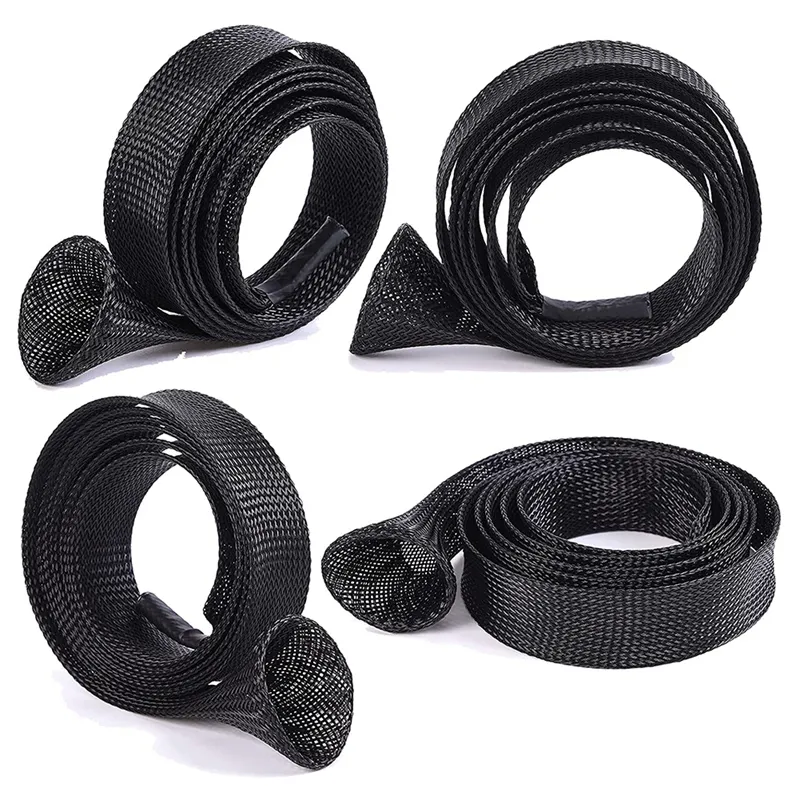 7Pcs Fishing Rod Cover,Casting/Spinning Fishing Rod Socks Braided Mesh Rod  Sleeve Cover Protector Pole Gloves