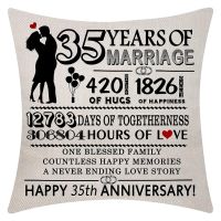 Creative Souvenir Linen Pillowcase Treasure Moments on Wedding Anniversaries