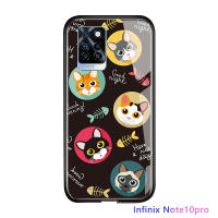 UCUC เคสโทรศัพท์เคสสำหรับ Infinix Note 10 Pro NFC ปลอกหรูหราน่ารักสาวการ์ตูนสำหรับแมวสัตว์เลี้ยง Kitty Glossy ปลอก UCUC เคสมือถือกันกระแทกกระจกเทมเปอร์ฝาหลัง