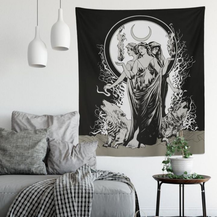 moon-goddess-hecate-home-decor-tapestry-wiccan-tapestry-hekate-witchy-room-decor-tapestry-wall-decor