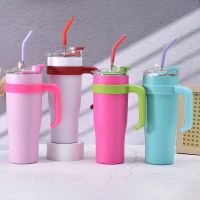 Big Mac 40oz Handle Car Coffee Cup Straw Silicone Straw Large Capacity Thermal Insulation and Cold Insulation Cup