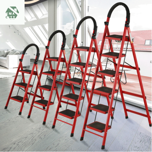 EMA COD Household Steel Folding Step Ladder 3 Step/5 Step Red Step ...