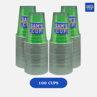 (แก้ว 100ใบ (4x25ใบ)) Sam’s Plastic Cup แก้วแดงปาร์ตี้ ขนาด 16 oz. แก้วพลาสติก แก้วเขียว แก้วน้ำ แก้วงานเลี้ยง Red cup