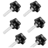 6ชิ้น M8 X 40มม. เกลียวเปลี่ยน Star Hand Knob Tightening Black