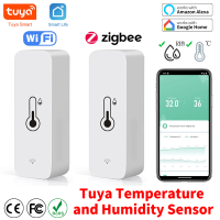 Tuya WiFi สมาร์ทเซ็นเซอร์ความชื้นอุณหภูมิในร่ม Hygrometer Controller การตรวจสอบทำงานร่วมกับลำโพงสมาร์ท Alexa Home