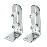 ♙⊙ 2X Floor Guide For Bottom Of Sliding Barn Doors Adjustable Wall Mount Stay Roller Guide Ball Bearings