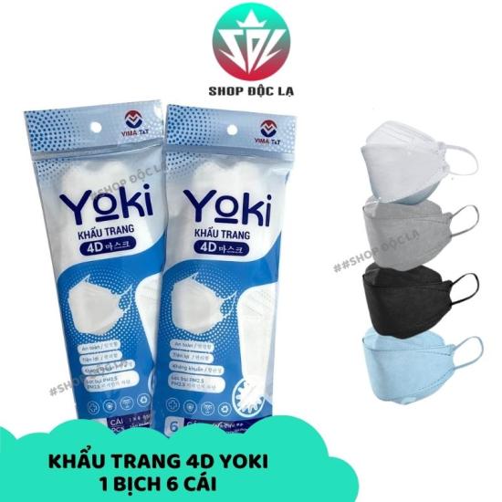 Gói 6 cái khẩu trang 4d yoki mask - chống bụi pm2.5 kháng khuẩn virus - ảnh sản phẩm 1