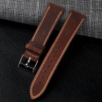 Suitable For Special handmade top layer leather strap brown 22MM 20MM suitable for mens thickened watch chain