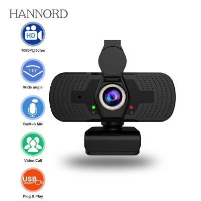 ┇ 1080P Full HD Webcam with Privacy Cover Microphone Streaming Computer USB Web Camera Cam Video Recording for PC Desktop Work