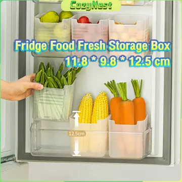 2pcs/set Refrigerator Side Door Storage Box With Lid, For Vegetables, Eggs,  Onions, Garlic, Kitchen Food Storage Container