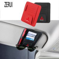 ZR สำหรับรถ Sun Visor การ์ดปากกา Bill Organizer หนังแว่นตากันแดดคลิปสำหรับ Mitsubishi Lancer Outlander Attrage Eclipse L200 Space Star