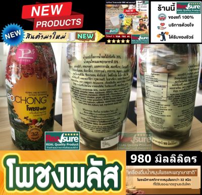 โปร 2-3 ขวด แถมฟรี ยาสีฟัน D-Dent รุ่นใหม่ สมุนไพร โพชงพลัส Pochong Plus ขวดใหญ่ 980 ml.  ของแท้ 100% * อาหารเสริม สมุนไพรโพชง พลัส