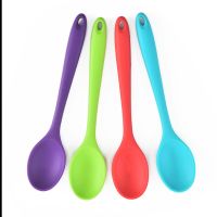 ﹊ 1Pcs Small Multicolored Silicone Spoons Nonstick Kitchen Spoon Silicone Serving Spoon Stirring Spoon for Kitchen Cooking Bakin