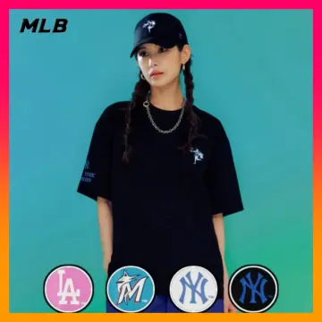 MLB Korea Unisex Pop Art Graphic Oversized Short Sleeve Tee Shirt NY Yankees Navy
