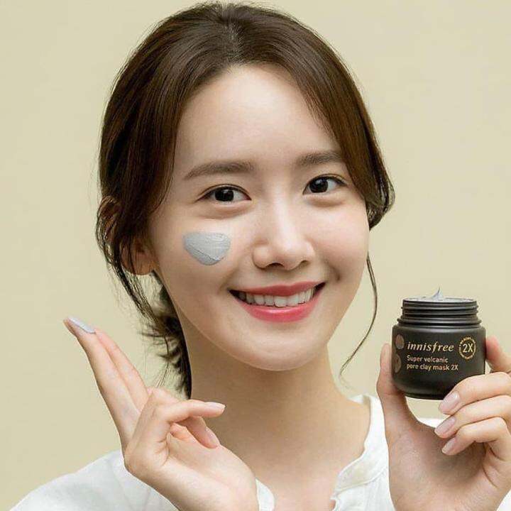 มาส์กโคลน-innisfree-super-volcanic-pore-clay-mask-2x-ปริมาณ-100-ml-สำหรับคนเป็นสิว-มาส์กโคลน-มาส์กหน้า-โคลนมาส์กหน้า-ครีมมาส์กหน้า-สินค้าพร้อมส่ง