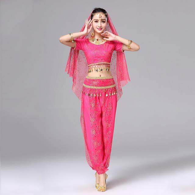 hot-dt-bollywood-costumes-set-belly-sari-dancewear-coin-top-pants-veil-headwear