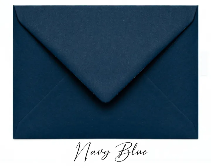 5x7 Navy Blue Envelope with Print /Liner inside Baronial Envelope Wedding Invitation