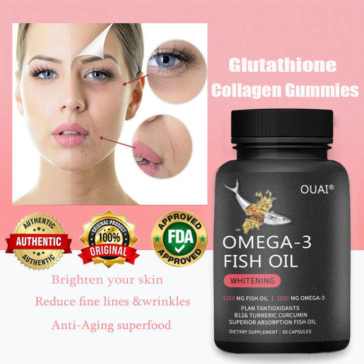 OUAI Revitalize Skin Bones with Collagen Anti Aging Omega 3 Supplement