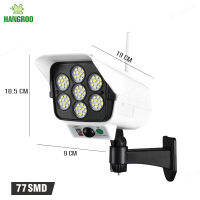 HANGROO CL กล้องไฟโซล่าเซลล์ 180W โซล่าเซลล์ 77SMD/COB รูปทรงกล้องวงจรปิด กล้องวงจรปิดปลอม ไฟถนน