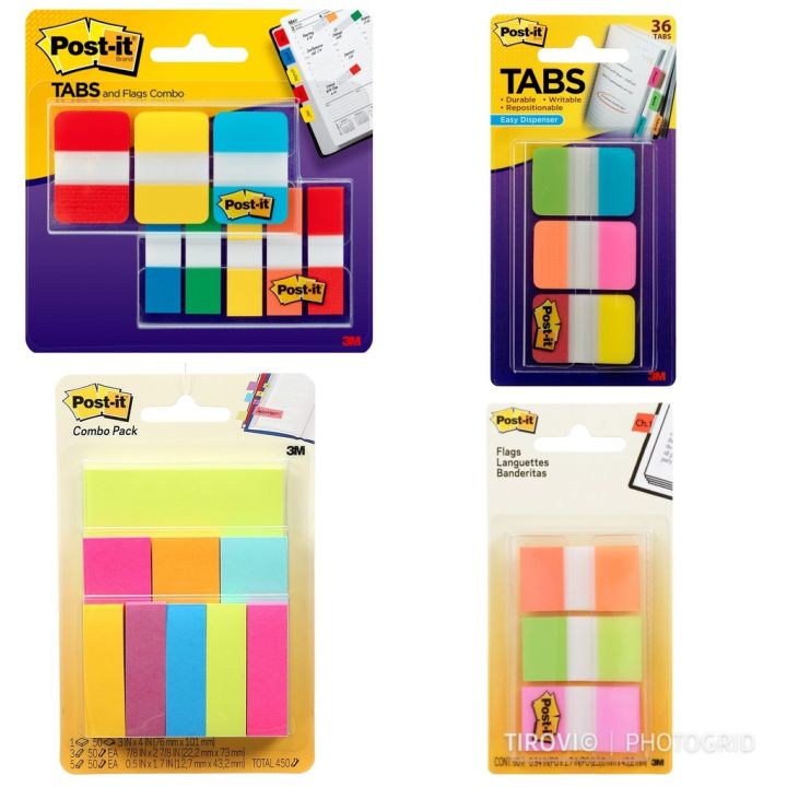 Postit Tabs Flags Combo Flags Page Markers Pack • Assorted Colors