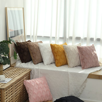 Solid Cushion Case Cushion Case Pillowcase Soft Plush Wool Pillow Covers Velvet Throw Pillow Covers Pillow Covers