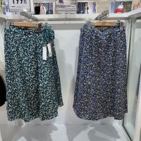 UNIQLO ชุดห้องลองเสื้อห้องลองเสื้อสตรีสำหรับฤดูร้อน2023พิมพ์กระโปรงยาวปานกลางร่อง (กระโปรง) 448504