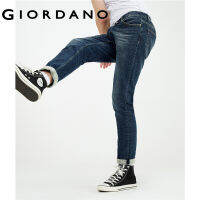 Giordano Men กางเกงขายาวผ้ายีนส์ยืดทรงสลิมห้าส่วนสไตล์เกาหลี Free Shipping 01111071