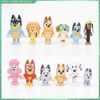 12Pcs Cartoon Animation Bluey Playtime Toys Model Figures Children Toys Gifts  Bluey Bingo Figure Toy Bandit Chilli Cartoon PVC Action Figure Collect Model Kid Birthday Christma GiftAction Figure Set Collection Toys Kids Gift