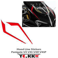 สำหรับ Ducati panigale V4V4SV4RV4S Universal headshell Hood สติกเกอร์รูปลอก Openwork ที่กำหนดเองสีแดงสีขาว