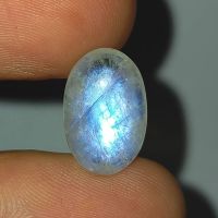 พลอย มูนสโตน มุกดาหาร เหลือบ ฟ้า น้ำเงิน ธรรมชาติ แท้ ( Unheated Natural Blue Flash Moonstone ) หนัก 4.75 กะรัต