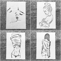 4ชิ้น/เซ็ต A4 29ซม. ความรักจูบสาวสวย DIY สมุดภาพภาพวาดลายฉลุเป็นชั้นลายนูนแม่แบบตกแต่งอัลบั้มผู้ปกครองและลายฉลุ