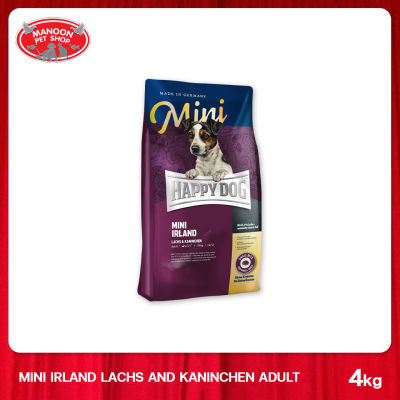[MANOON] HAPPY DOG Mini Irland สำหรับสุนัขโตพันธุ์เล็ก สูตรเนื้อกระต่ายป่าและปลาแซลมอน 4 กิโลกรัม