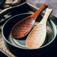 Retro Japanese Creative Fish Shape Rice Spoon Cute Nature Wooden Non-stick Rice Shovel Scoop Kitchen Cooking Utensils Supplies Cooking Utensils