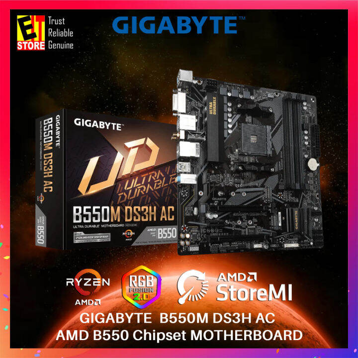 GIGABYTE B550M DS3H AC AMD B550 Ultra Durable Motherboard Lazada