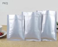 20pcs Small sizes Aluminum Foil Zip Lock Bags High Quality Matte Silver Color Food Pouch Tea Coffee Power Packaging Bag Food Storage Dispensers