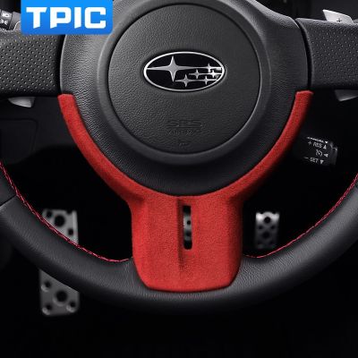 แผ่นพวงมาลัยตกแต่งห่อหุ้มรถ TPIC Alcantara สำหรับ Subaru BRZ Toyota 86 2013-2020สติกเกอร์ตกแต่งภายในรถยนต์