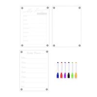 Acrylic Dry Erase Board for Refrigerator Transparent Acrylic Magnetic Marker Board 29.7x21cm/11.69x8.27 inches Reusable Weekly Dry Erase Board Includes 6 Markers easy to use