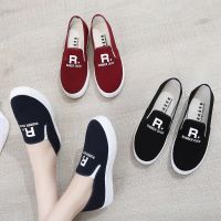 CODiy085671 ?Ready Stock?Loafers Womens Canvas Shoes2018Old Beijing New Flat Black Casual Student Shoes Womens Cloth Shoes