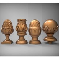 【▼Hot Sales▼】 natuidao13965 หัวลูกกรง4ชิ้นโมเดล3d Relief Stl สำหรับ Cnc โมเดล3d บอลเตอร์แบบ Stl Relief Artcam Vectric Aspire