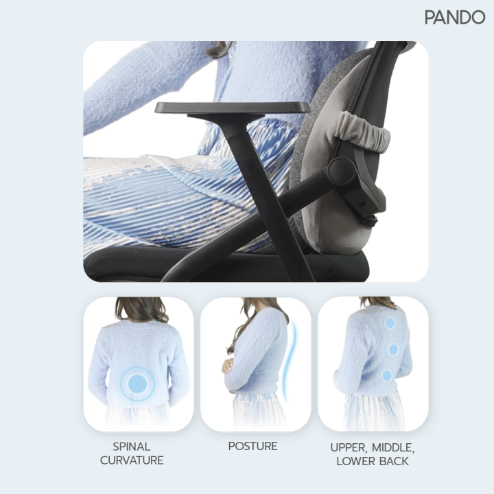 pando-back-pillow-memory-foam-comfort-แพนโด้-เบาะรองหลัง-เมมโมรี่โฟมเพื่อสุขภาพ