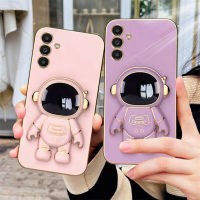 เคสมือจับสำหรับโทรศัพท์มือถือนักบินอวกาศสำหรับ A14 Samsung Galaxy หรูหรา5G เคส TPU นุ่มโลหะด้วยไฟฟ้า + ขายึด