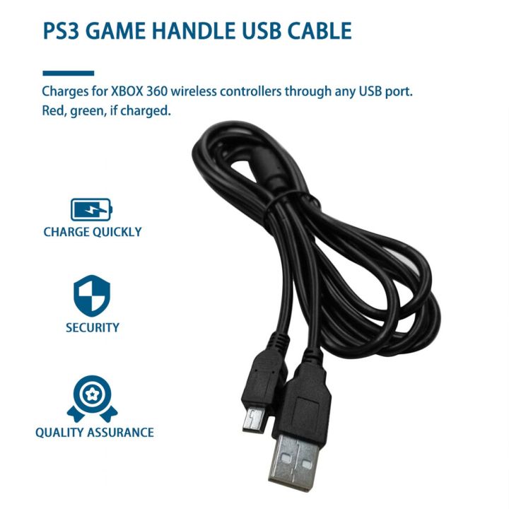 ราคาถูก-สายชาร์จ-usb-1-8ม-gamepad-charger-สำหรับ-ps3-controller-play-and-charge